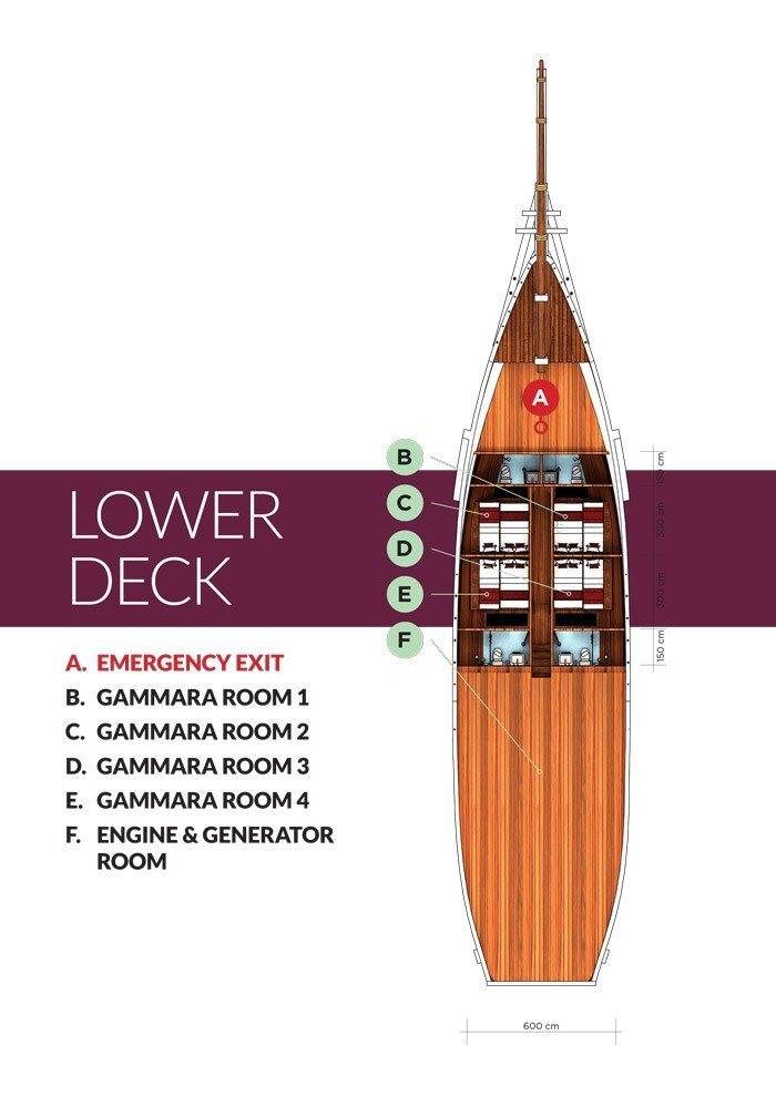 Paket Sewa Kapal Komodo Labuan Bajo – Gammara Phinisi Liveaboard 2021 Harga – Opentrip – Itinerary 11