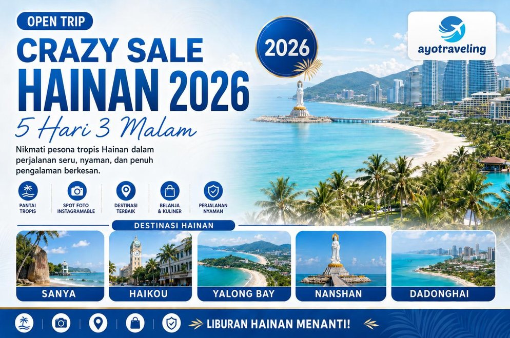 Paket Open Trip China 5D3N Hainan 2026