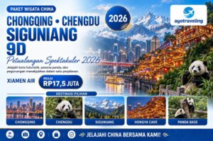 Paket Wisata China 9D Chongqing Chengdu Siguniang 2026 - Mulai Rp17,5 Juta by Xiamen Air